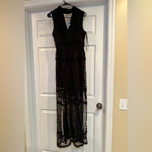 She + Sky Black Lace Maxie dress.